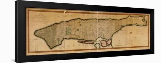 1807, New York City, Island of Manhattan 16x63, New York, United States-null-Framed Giclee Print