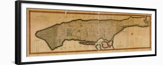 1807, New York City, Island of Manhattan 16x63, New York, United States-null-Framed Premium Giclee Print