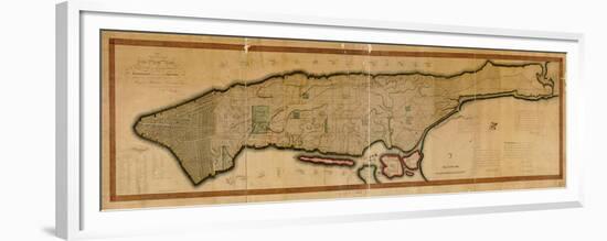 1807, New York City, Island of Manhattan 16x63, New York, United States-null-Framed Premium Giclee Print