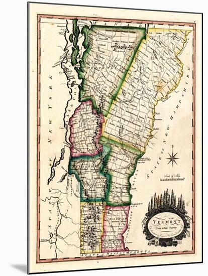 1810s, Vermont State Map, Vermont, United States-null-Mounted Giclee Print