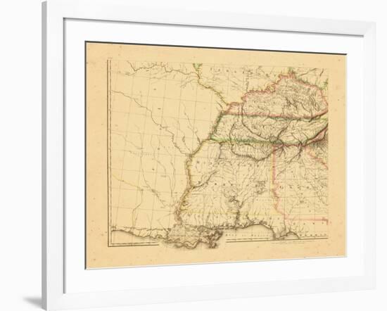 1812, Alabama, Georgia, Kentucky, Louisiana, Mississippi, Tennessee-null-Framed Giclee Print