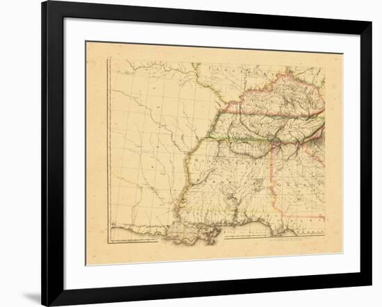 1812, Alabama, Georgia, Kentucky, Louisiana, Mississippi, Tennessee-null-Framed Giclee Print