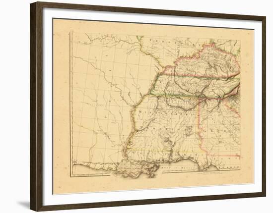 1812, Alabama, Georgia, Kentucky, Louisiana, Mississippi, Tennessee-null-Framed Premium Giclee Print