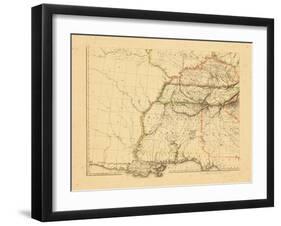 1812, Alabama, Georgia, Kentucky, Louisiana, Mississippi, Tennessee-null-Framed Giclee Print