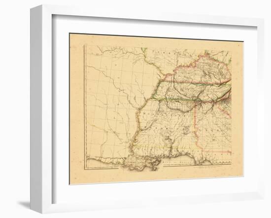 1812, Alabama, Georgia, Kentucky, Louisiana, Mississippi, Tennessee-null-Framed Giclee Print