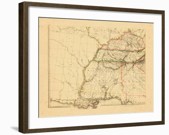 1812, Alabama, Georgia, Kentucky, Louisiana, Mississippi, Tennessee-null-Framed Giclee Print