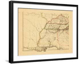 1812, Alabama, Georgia, Kentucky, Louisiana, Mississippi, Tennessee-null-Framed Giclee Print