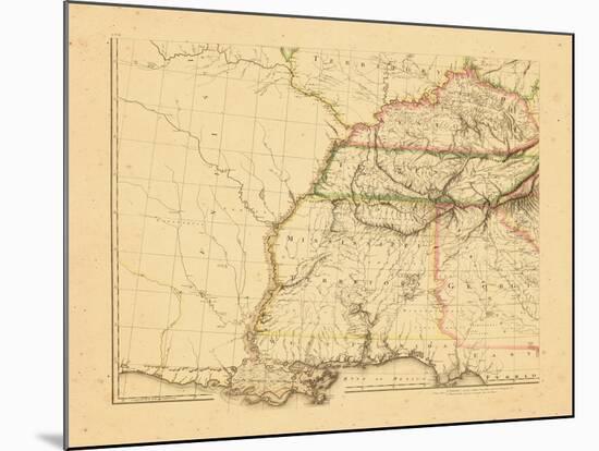 1812, Alabama, Georgia, Kentucky, Louisiana, Mississippi, Tennessee-null-Mounted Giclee Print