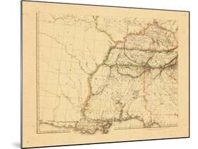 1812, Alabama, Georgia, Kentucky, Louisiana, Mississippi, Tennessee-null-Mounted Giclee Print