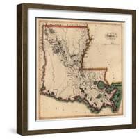 1814, Louisiana State Map, Louisiana, United States-null-Framed Giclee Print