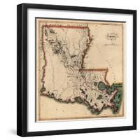 1814, Louisiana State Map, Louisiana, United States-null-Framed Giclee Print