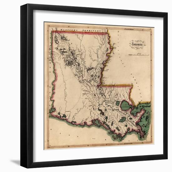 1814, Louisiana State Map, Louisiana, United States-null-Framed Giclee Print