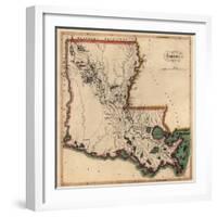 1814, Louisiana State Map, Louisiana, United States-null-Framed Giclee Print