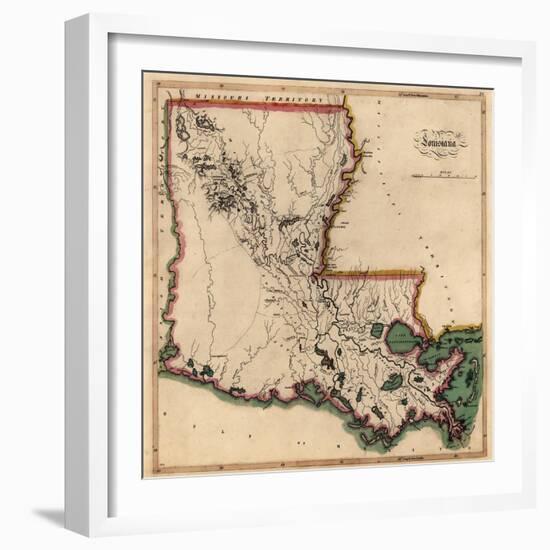 1814, Louisiana State Map, Louisiana, United States-null-Framed Giclee Print