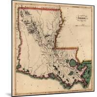 1814, Louisiana State Map, Louisiana, United States-null-Mounted Giclee Print