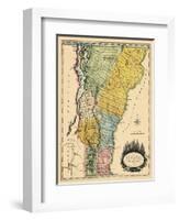 1814, Vermont State Map, Vermont, United States-null-Framed Giclee Print