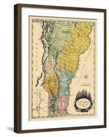 1814, Vermont State Map, Vermont, United States-null-Framed Giclee Print