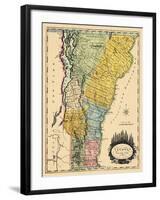 1814, Vermont State Map, Vermont, United States-null-Framed Giclee Print