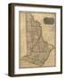 1814, Wayne and Pike Counties Wall Map, Pennsylvania, United States-null-Framed Giclee Print