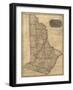 1814, Wayne and Pike Counties Wall Map, Pennsylvania, United States-null-Framed Giclee Print