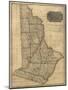 1814, Wayne and Pike Counties Wall Map, Pennsylvania, United States-null-Mounted Giclee Print