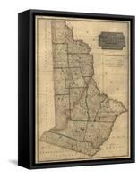 1814, Wayne and Pike Counties Wall Map, Pennsylvania, United States-null-Framed Stretched Canvas