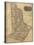 1814, Wayne and Pike Counties Wall Map, Pennsylvania, United States-null-Stretched Canvas