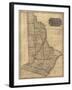 1814, Wayne and Pike Counties Wall Map, Pennsylvania, United States-null-Framed Giclee Print