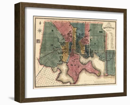 1822, Baltimore Revised 1836, Maryland, United States-null-Framed Giclee Print