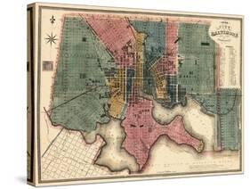 1822, Baltimore Revised 1836, Maryland, United States-null-Stretched Canvas