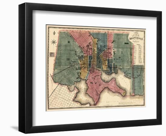 1822, Baltimore Revised 1836, Maryland, United States-null-Framed Giclee Print