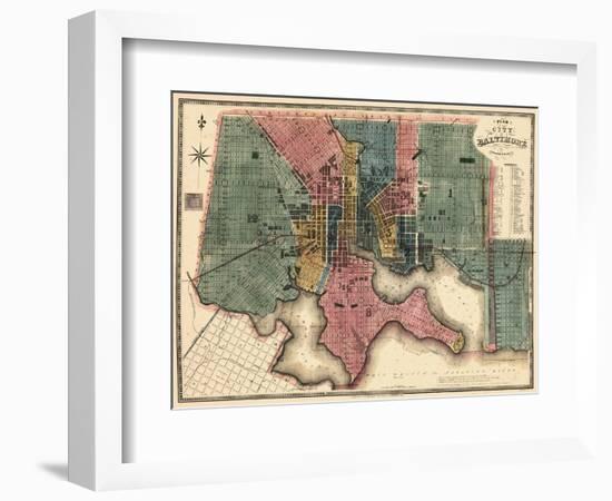 1822, Baltimore Revised 1836, Maryland, United States-null-Framed Giclee Print