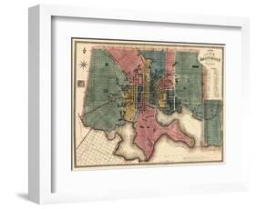 1822, Baltimore Revised 1836, Maryland, United States-null-Framed Giclee Print