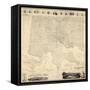 1822, Baltimore Wall Map, Maryland, United States-null-Framed Stretched Canvas