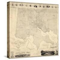 1822, Baltimore Wall Map, Maryland, United States-null-Stretched Canvas