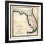 1823, Florida State Map, Florida, United States-null-Framed Giclee Print