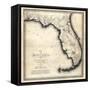 1823, Florida State Map, Florida, United States-null-Framed Stretched Canvas