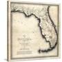 1823, Florida State Map, Florida, United States-null-Stretched Canvas