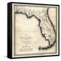 1823, Florida State Map, Florida, United States-null-Framed Stretched Canvas