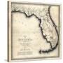 1823, Florida State Map, Florida, United States-null-Stretched Canvas