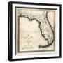 1823, Florida State Map, Florida, United States-null-Framed Giclee Print