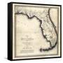 1823, Florida State Map, Florida, United States-null-Framed Stretched Canvas