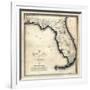 1823, Florida State Map, Florida, United States-null-Framed Giclee Print