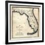 1823, Florida State Map, Florida, United States-null-Framed Giclee Print