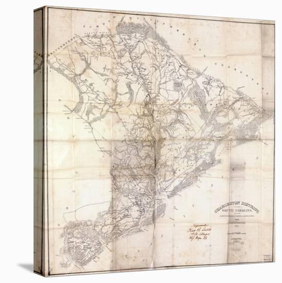 1825, Charleston District surveyed 1820, South Carolina, United States-null-Stretched Canvas