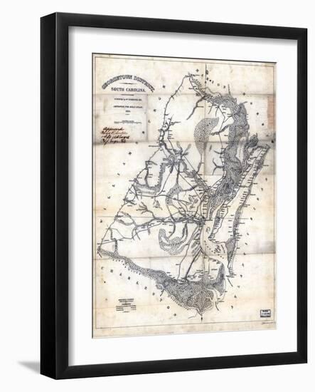 1825, Georgetown District surveyed 1820, South Carolina, United States-null-Framed Giclee Print