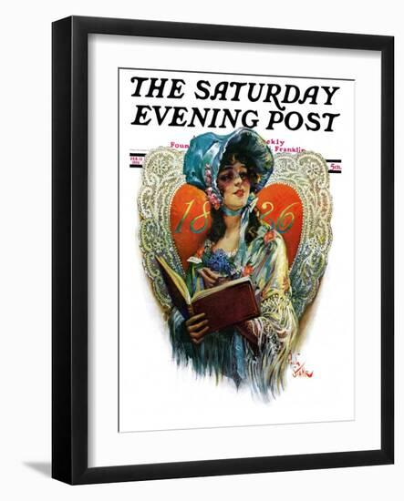 "1826 Valentine," Saturday Evening Post Cover, February 13, 1926-Paul Stahr-Framed Giclee Print