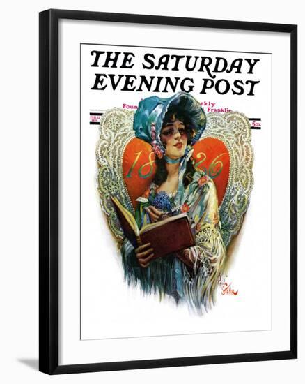 "1826 Valentine," Saturday Evening Post Cover, February 13, 1926-Paul Stahr-Framed Giclee Print