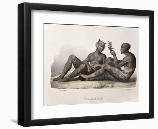 1827 Nukahiva Marquesas Tattooed Couple-Stewart Stewart-Framed Photographic Print