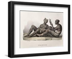 1827 Nukahiva Marquesas Tattooed Couple-Stewart Stewart-Framed Photographic Print